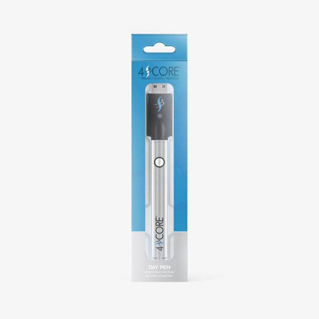 4SCORE | 510 Thread Twist Cart Vape Battery 350 maH | Silver