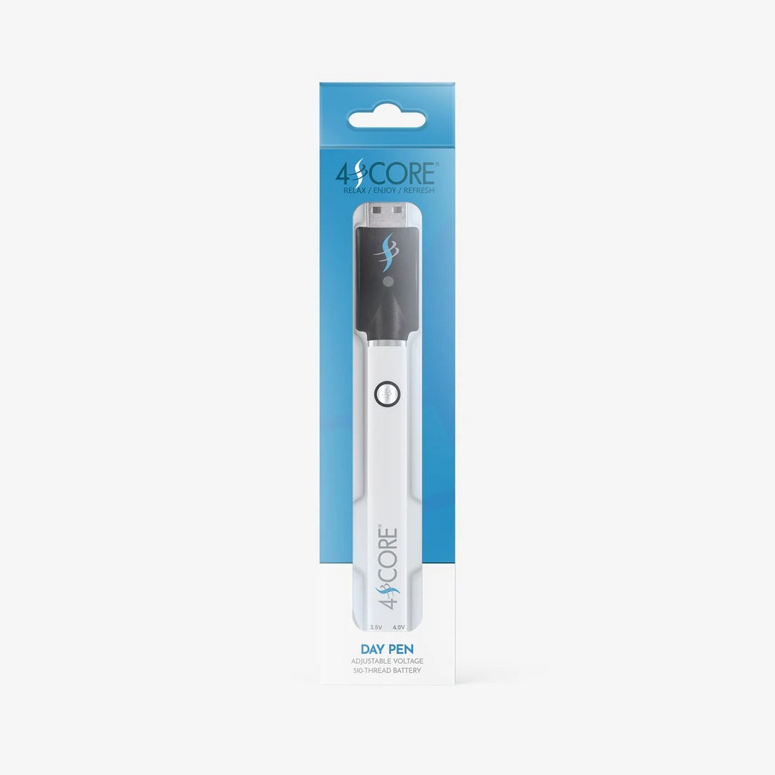 4SCORE | 510 Thread Twist Cart Vape Battery 350 maH | White