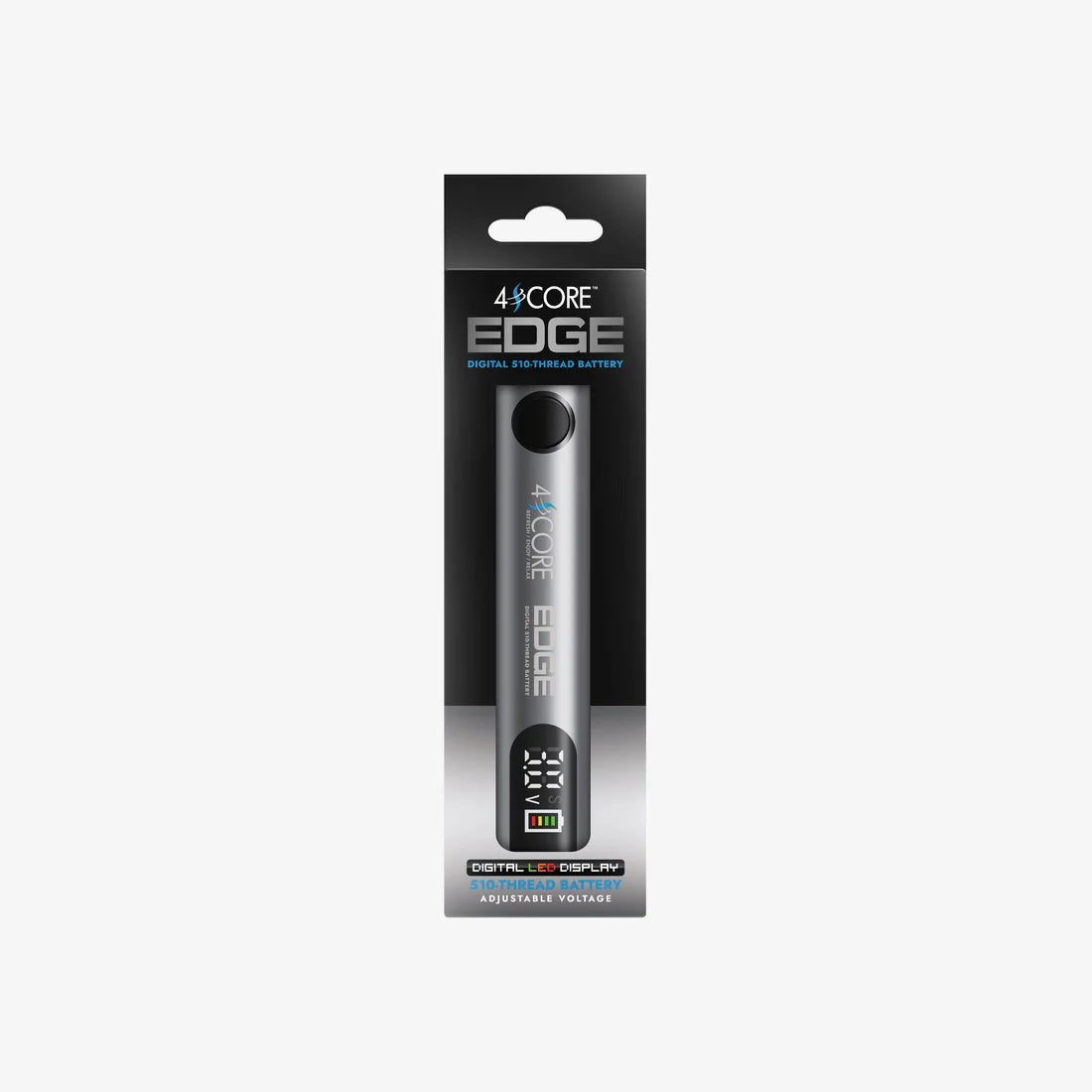 4SCORE | Edge 510 Thread Cart Vape Battery 400maH Adjustable Voltage | Gray