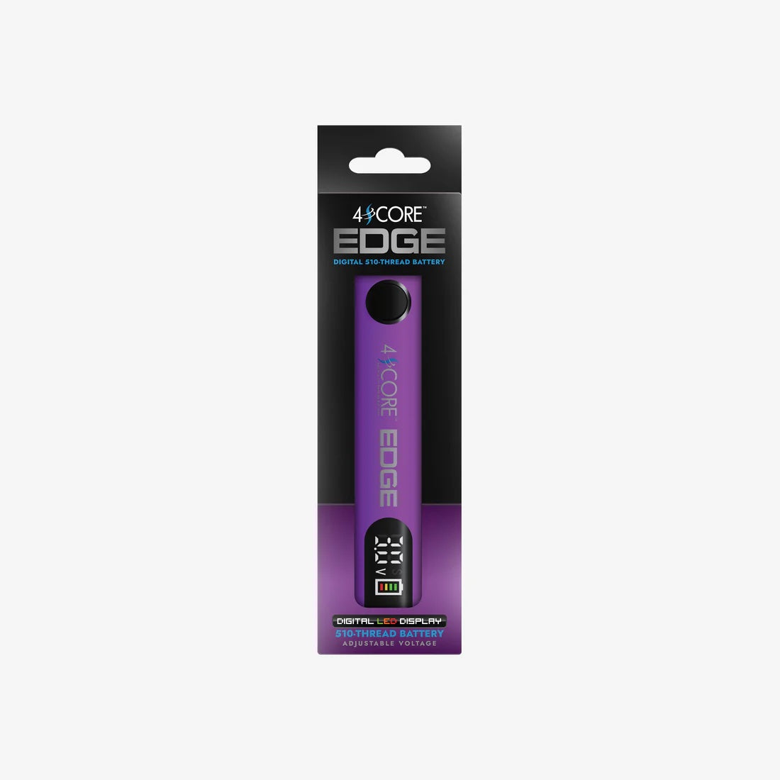 4SCORE | Edge 510 Thread Cart Vape Battery 400 maH Adjustable Voltage | Purple