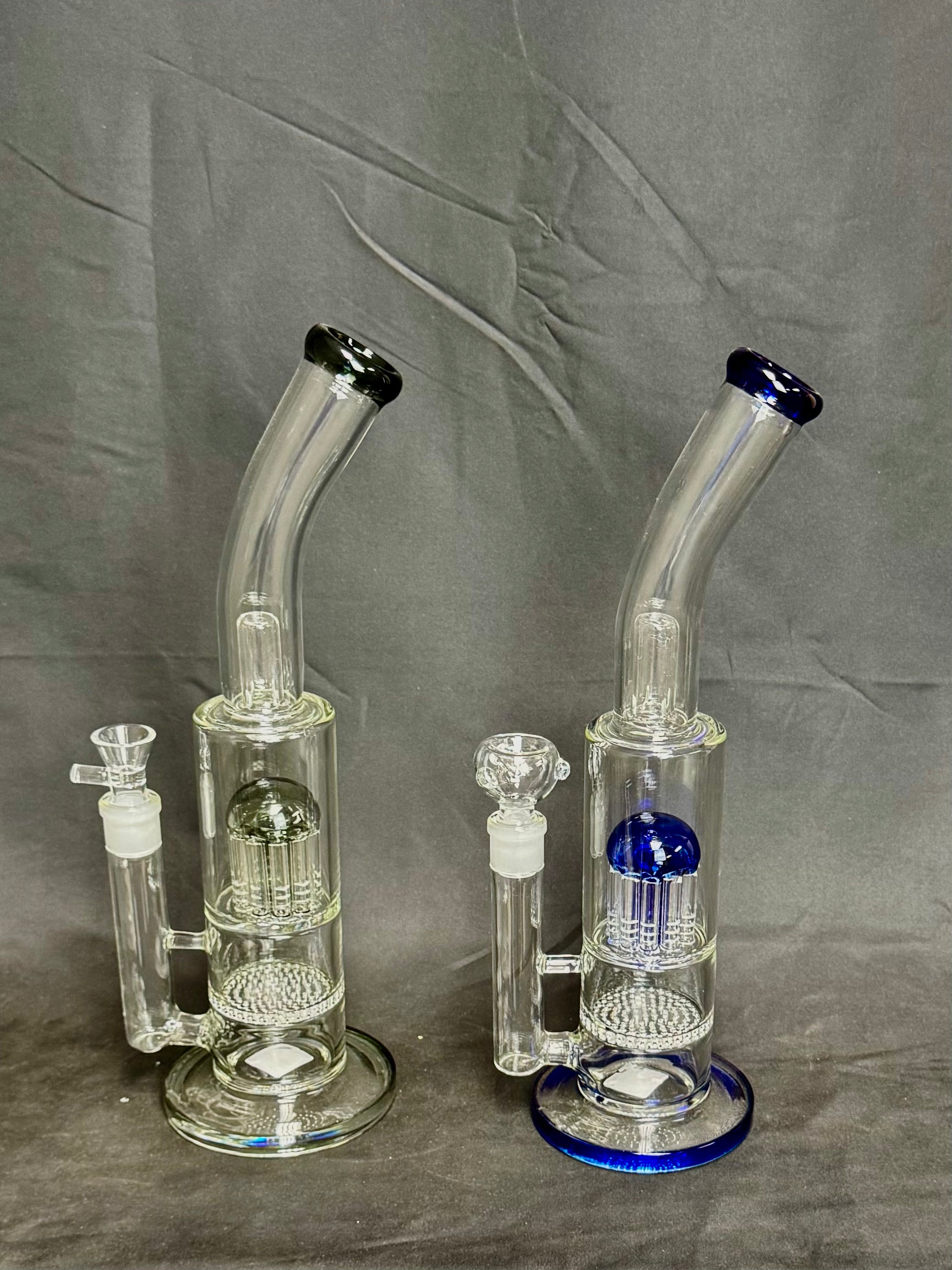 15" Bent Neck Tree Perc Water Pipe 947g