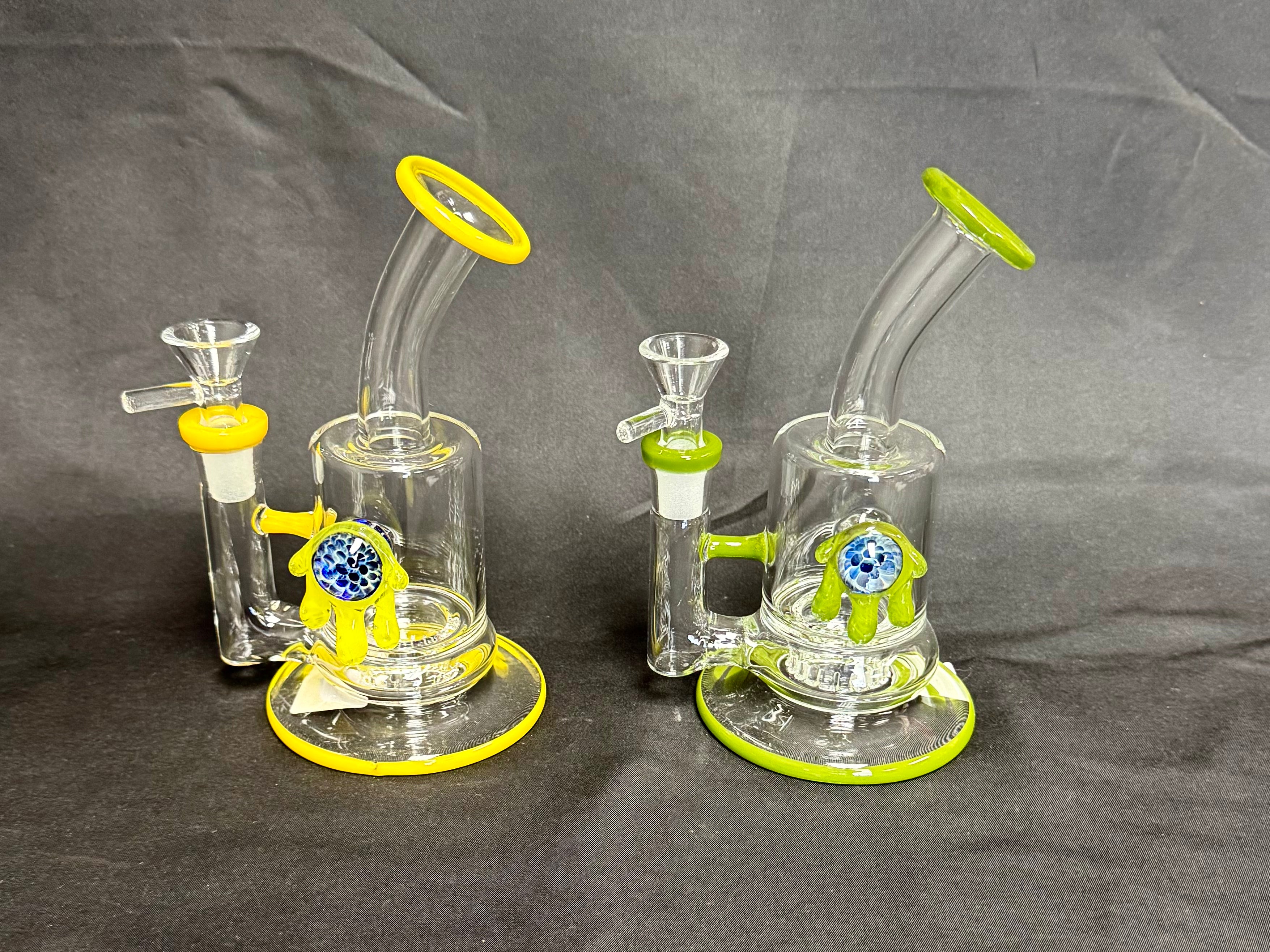 6" Rig Bent NeckPendy Inverted Honey Comb Perc Water Pipe 260g