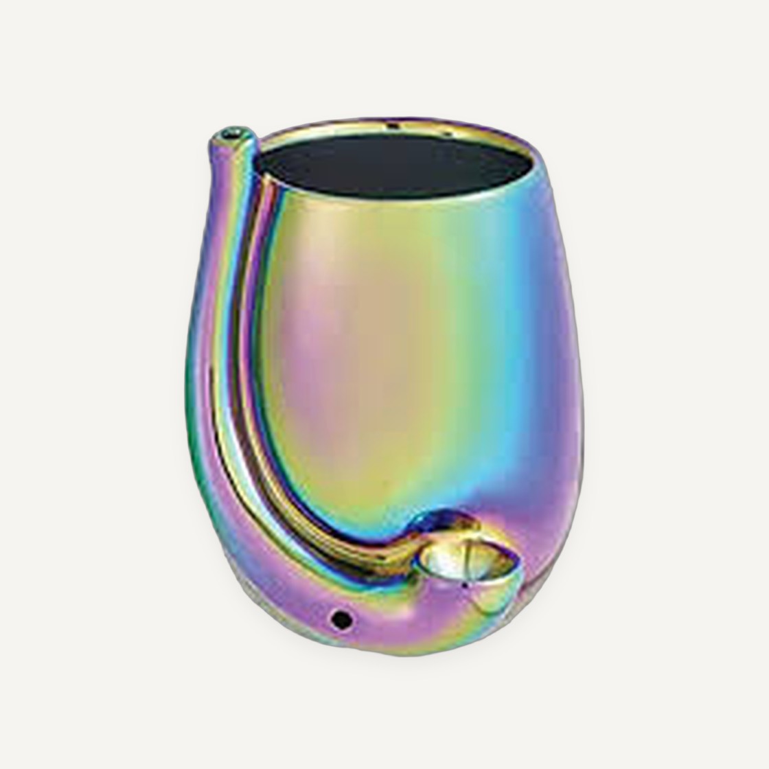 Iridescent Stemless Wine Glass Pipe Mug