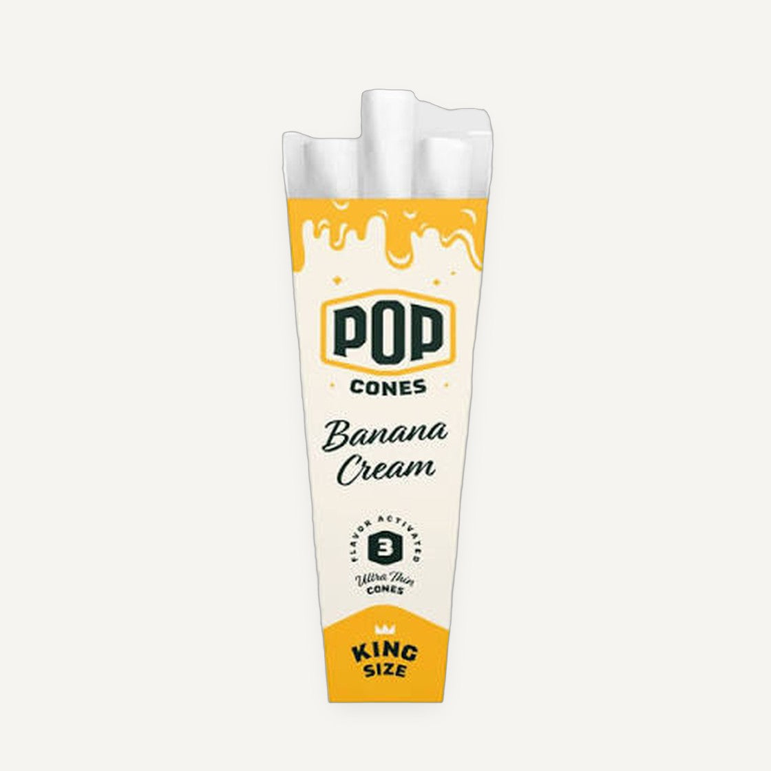 Pop Cones Ultra Thin | King Size | 3 Pack | Banana Cream
