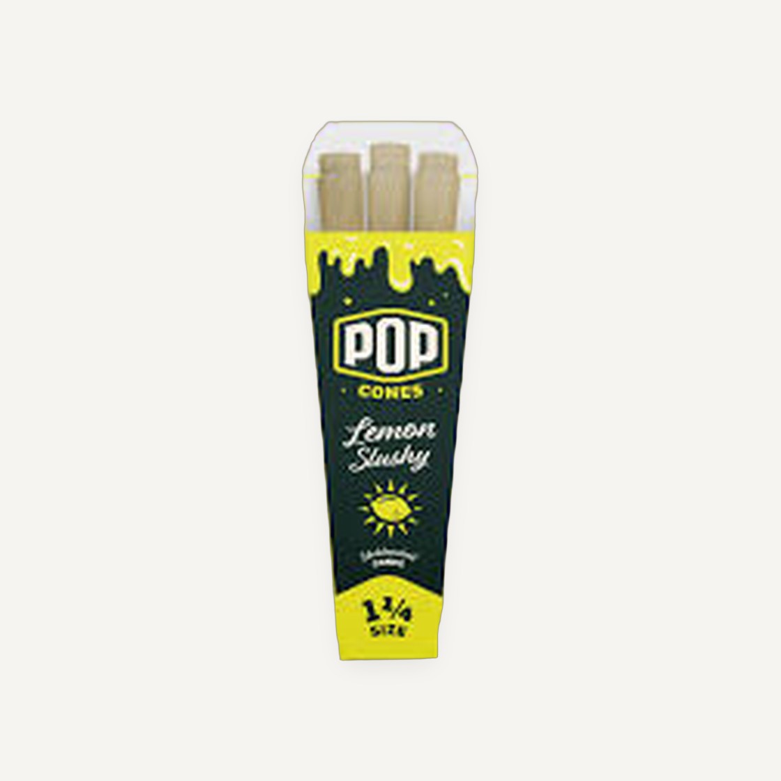 Pop Cones Unbleached | 1 1/4 Size | 6 Pack | Lemon Slushy