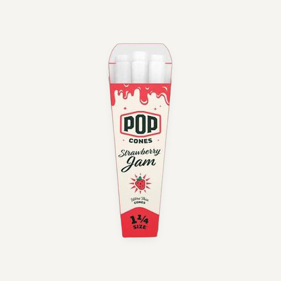 Pop Cones Ultra Thin | 1 1/4 Size | 6 Pack | Strawberry Jam