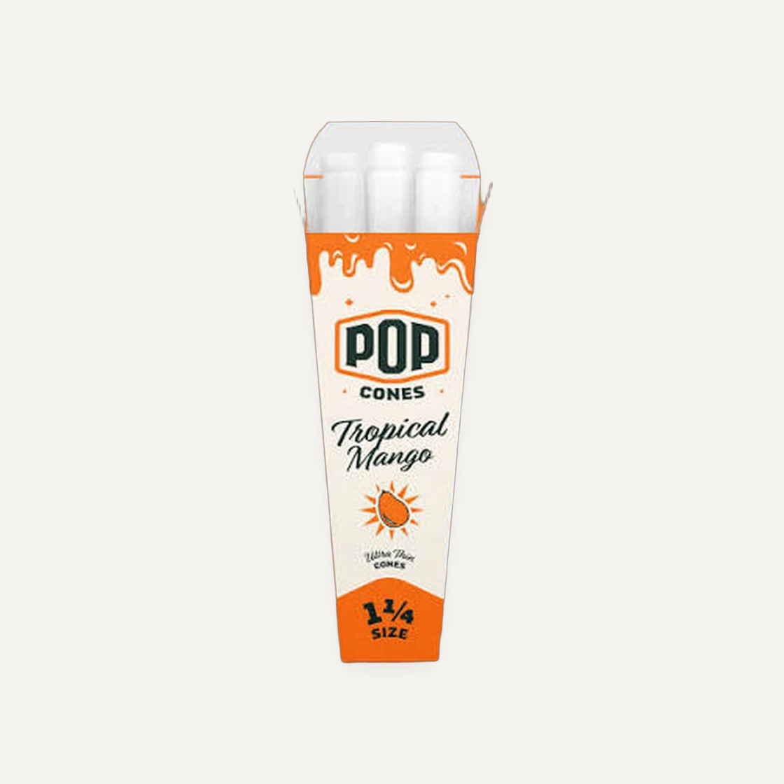 Pop Cones Ultra Thin | 1 1/4 Size | 6 Pack | Tropical Mango