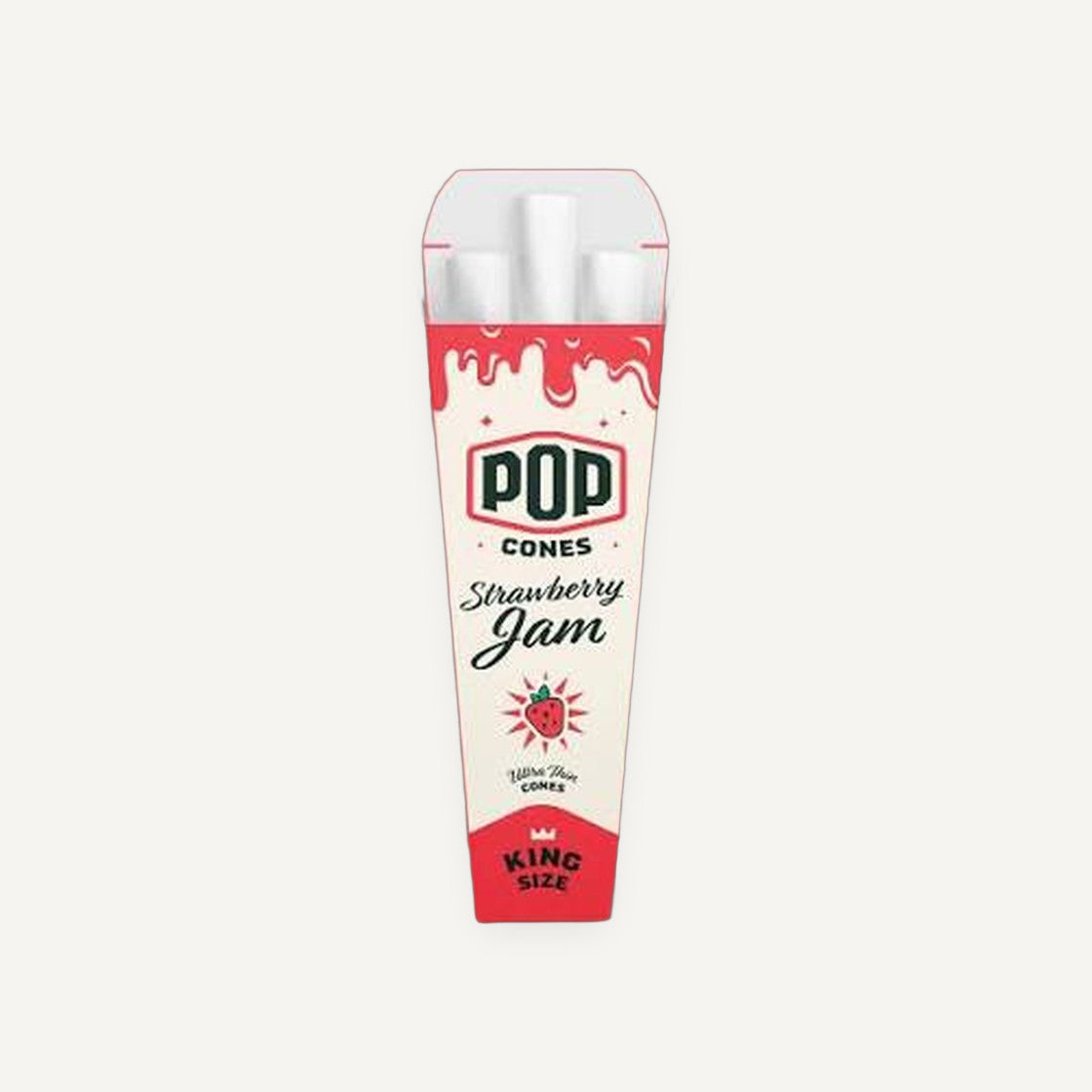 Pop Cones Ultra Thin | King Size | 3 Pack | Strawberry Jam