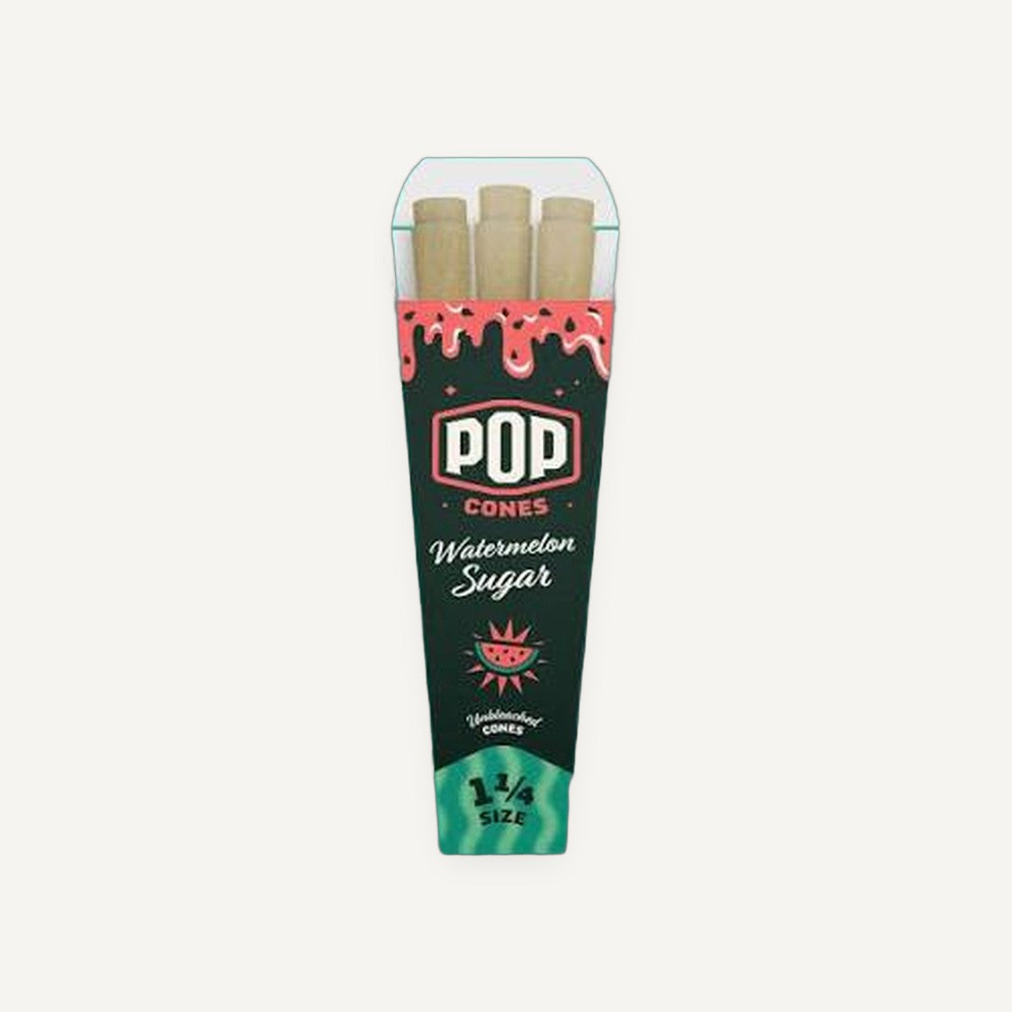 Pop Cones Unbleached | 1 1/4 Size | 6 Pack | Watermelon Sugar