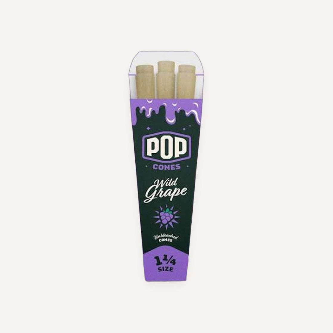 Pop Cones Unbleached | 1 1/4 Size | 6 Pack | Wild Grape