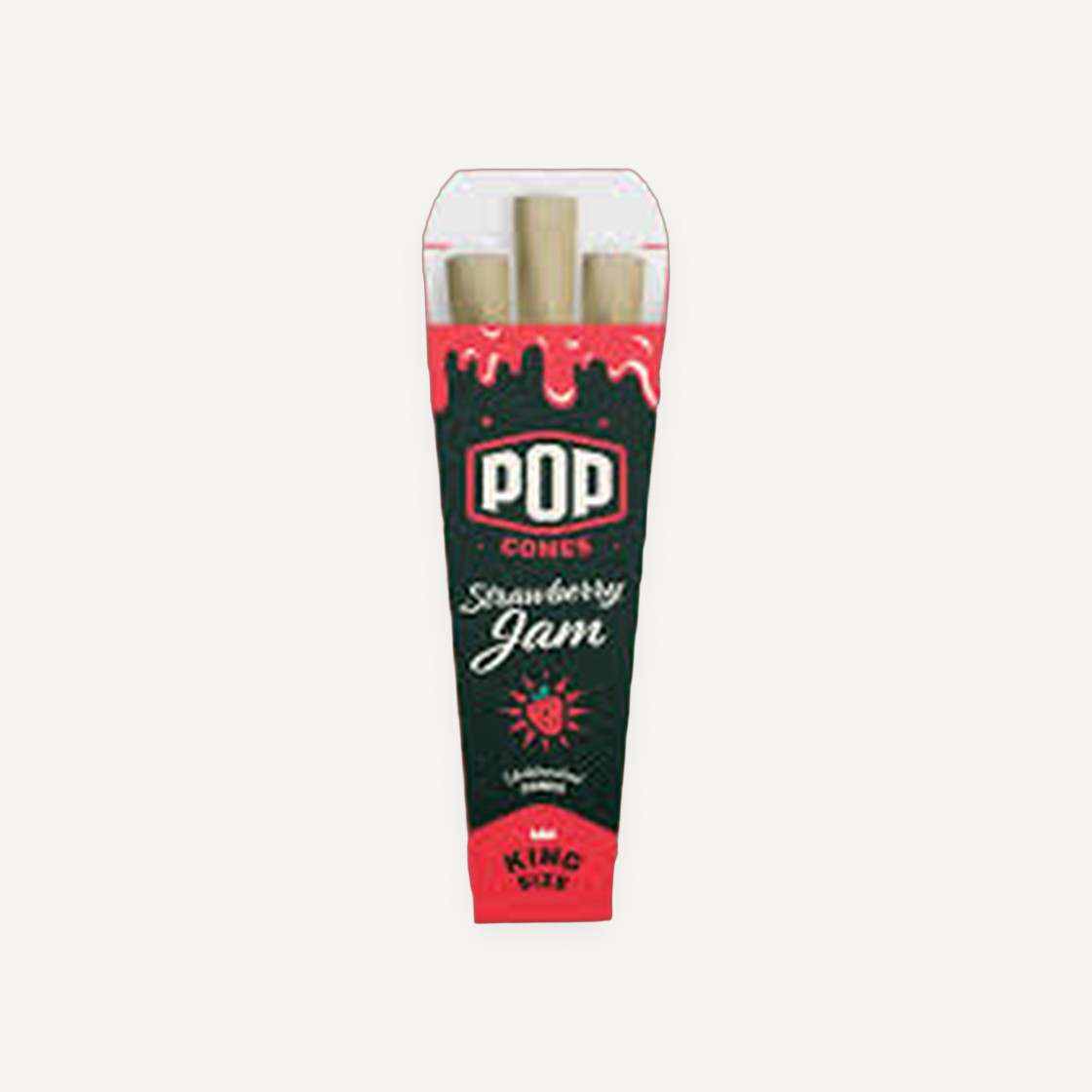 Pop Cones Unbleached | King Size | 3 Pack | Strawberry Jam