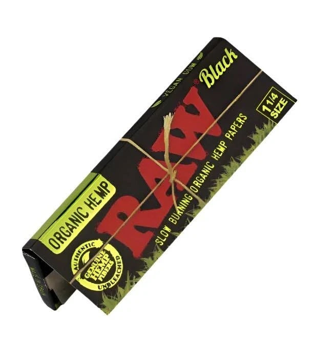Raw | Organic Hemp Black Rolling Papers 1 1/4 | 50 Leaves