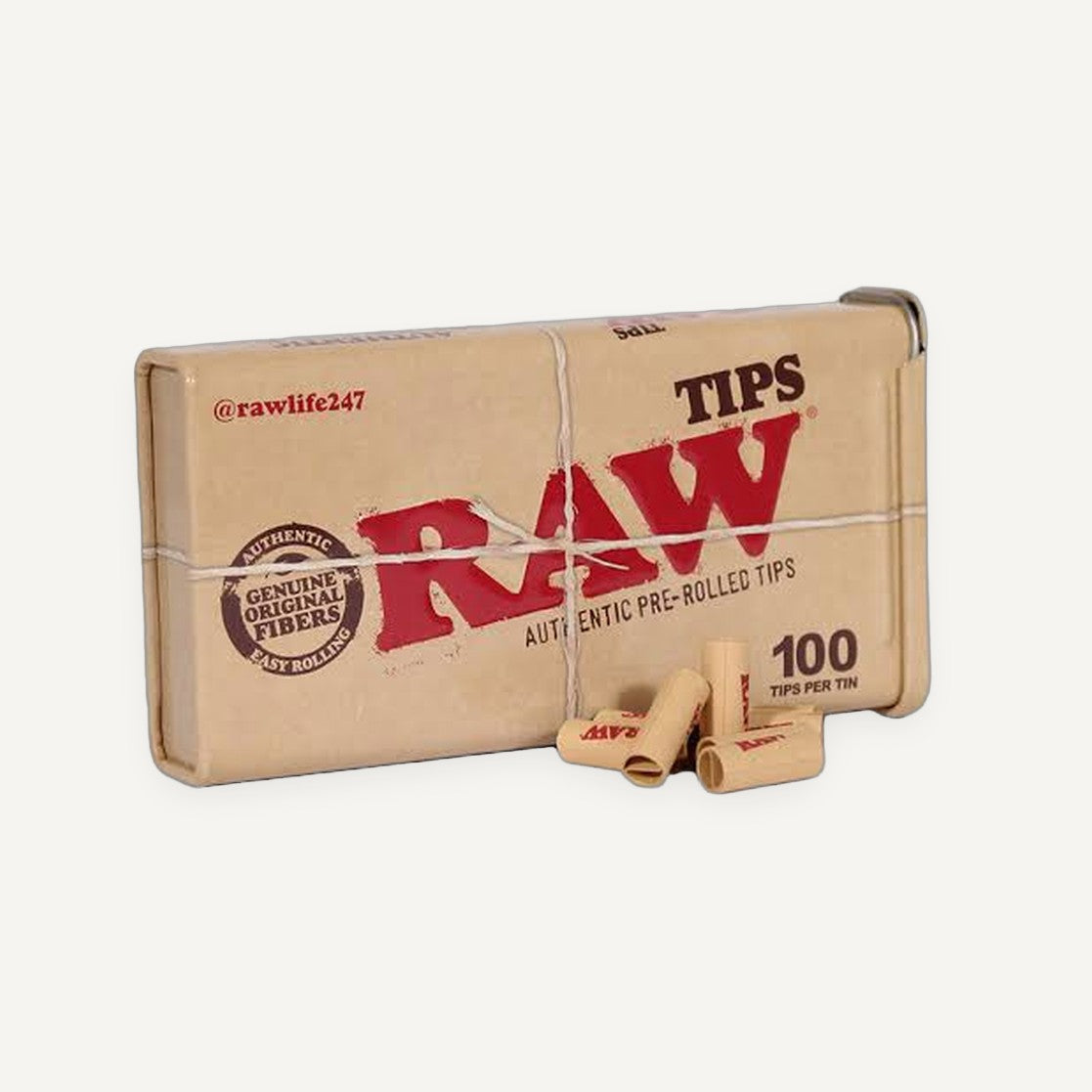 Raw Classic Pre-Rolled Tips | Regular | 100 Tips in Tin