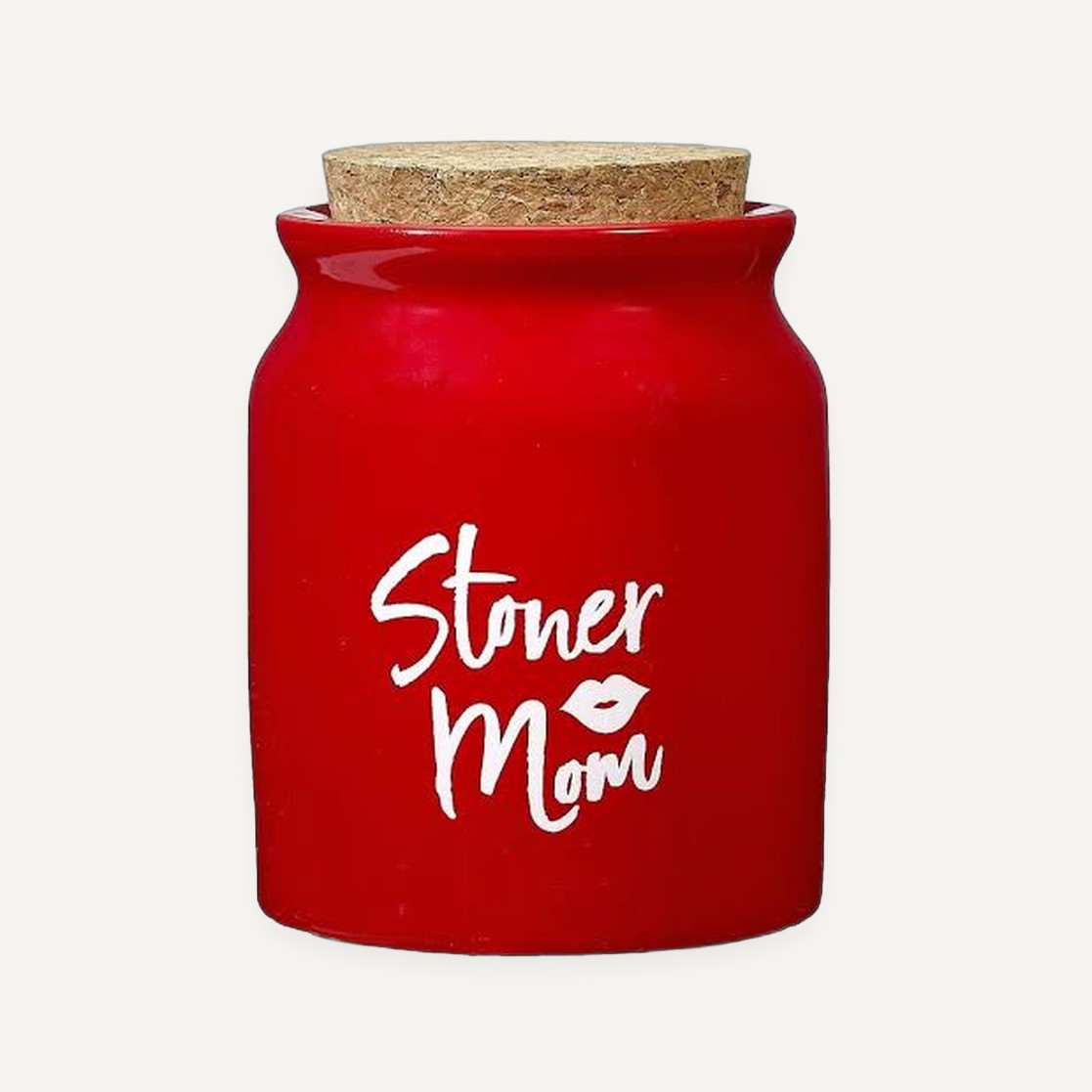 Red Stoner Mom Stash Jar