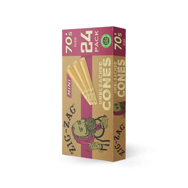 ZIG ZAG | 70s Mini Cones Unbleached | 24 Pack