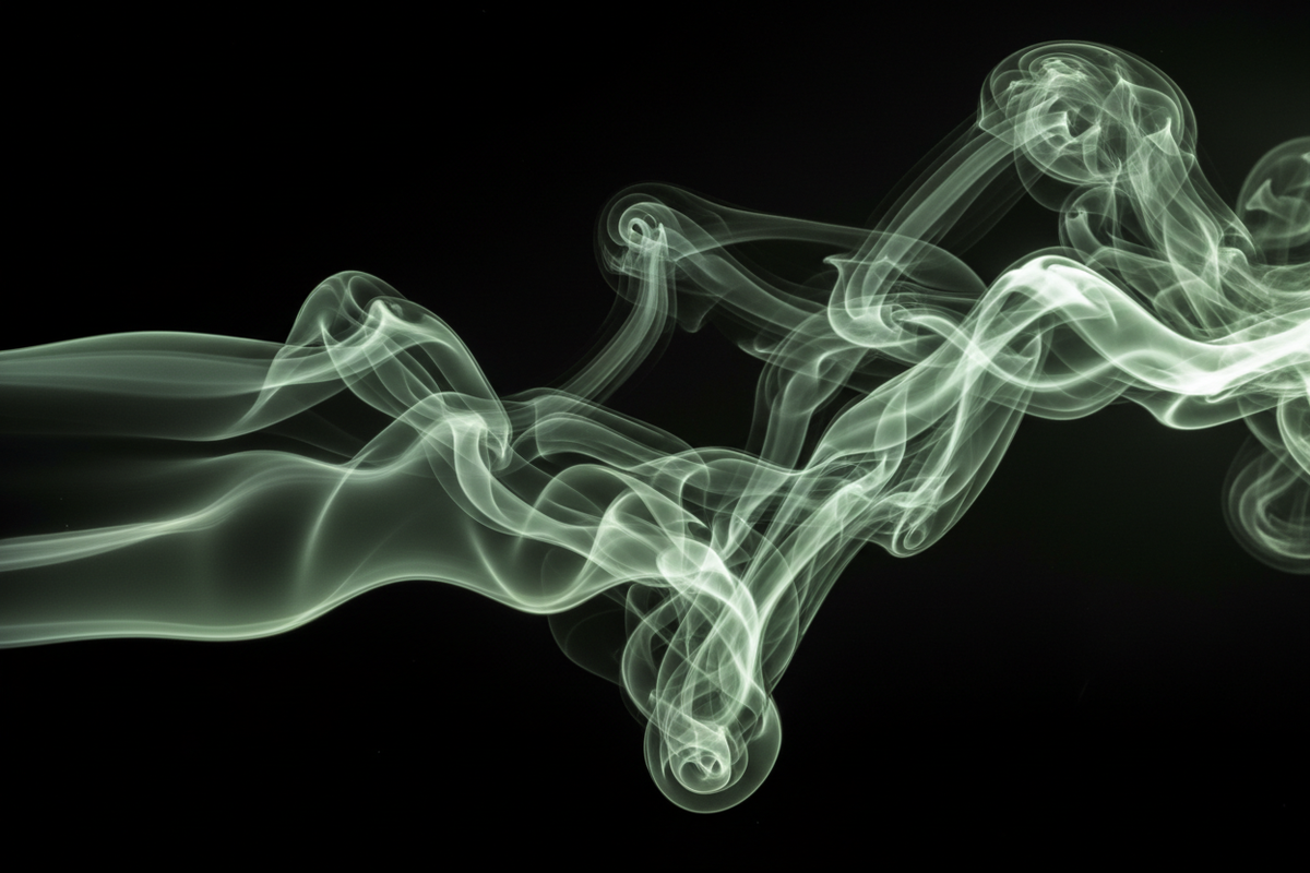 make it light green smoke 